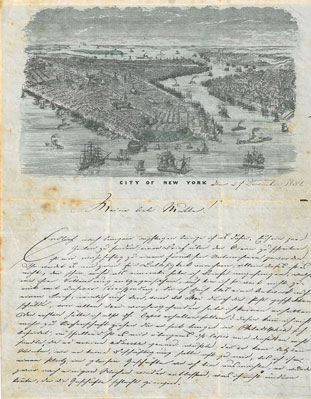 Brief eines deutschen Auswanderers von 1850 aus dem Buch "Dazwischen der Ozean"